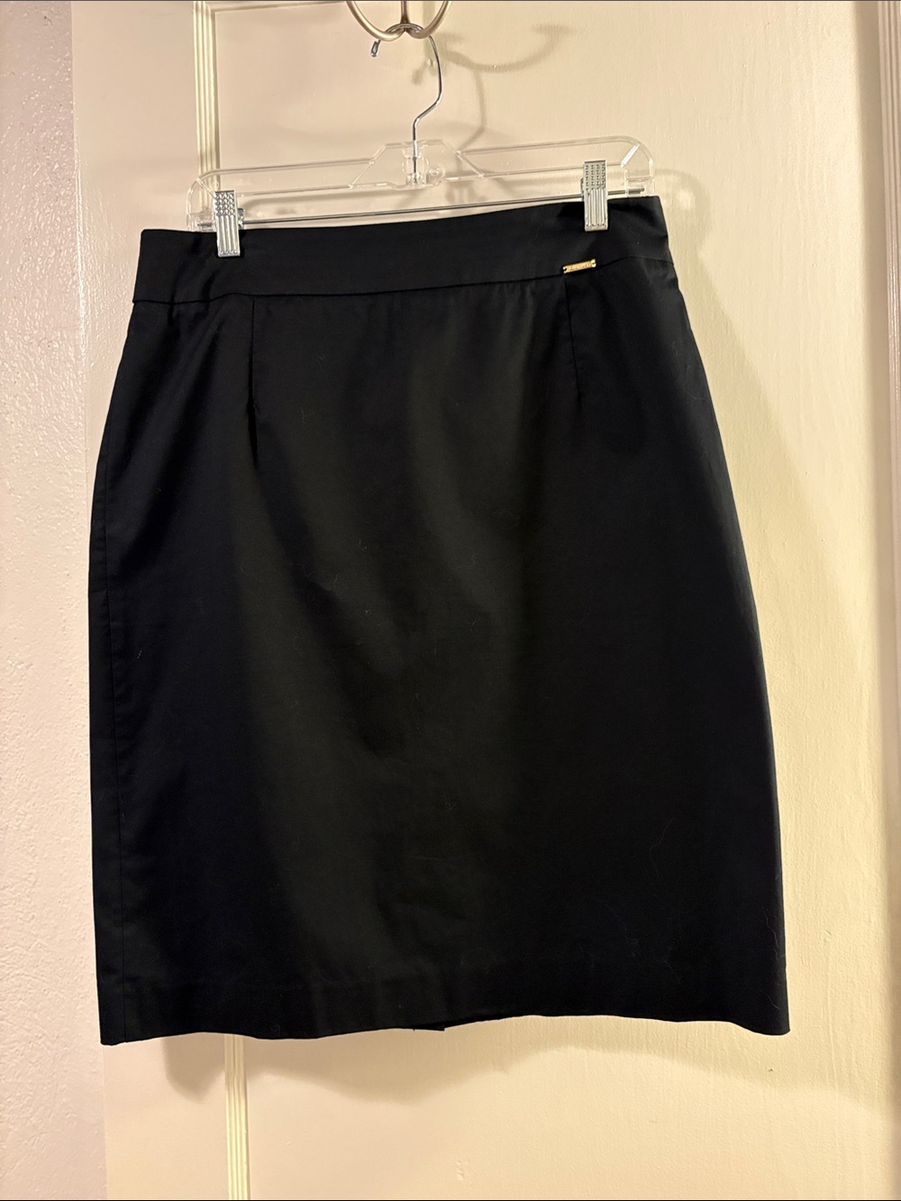 Calvin Klein Black Tailored Pencil Skirt, Knee Length, Cotton Blend